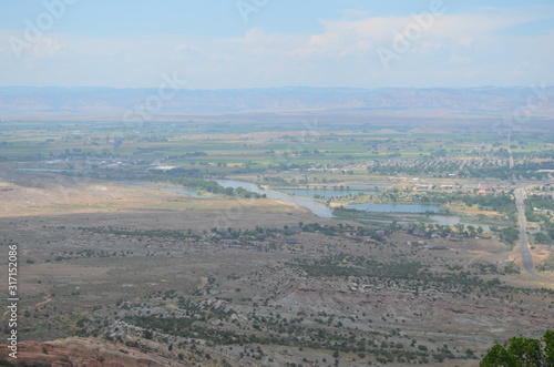 Early Summer in Colorado: Looking North From Colorado National Monument to the Colorado River, City of Fruita, the Grand Valley and the Book Cliffs