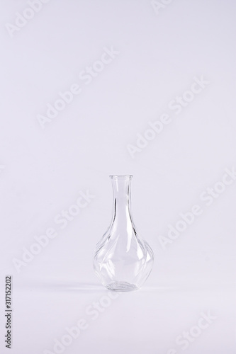 empty glass vase isolated on white