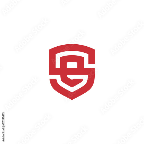 Shield letter Se logo design vector