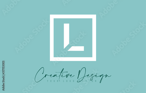 L Letter Icon Design With Creative Modern Look and Teal Background.