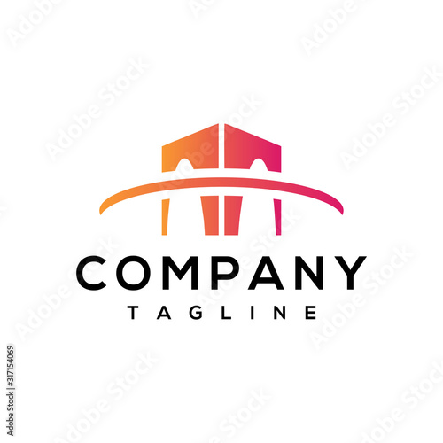 M bulding logo. Monogram. M-letter