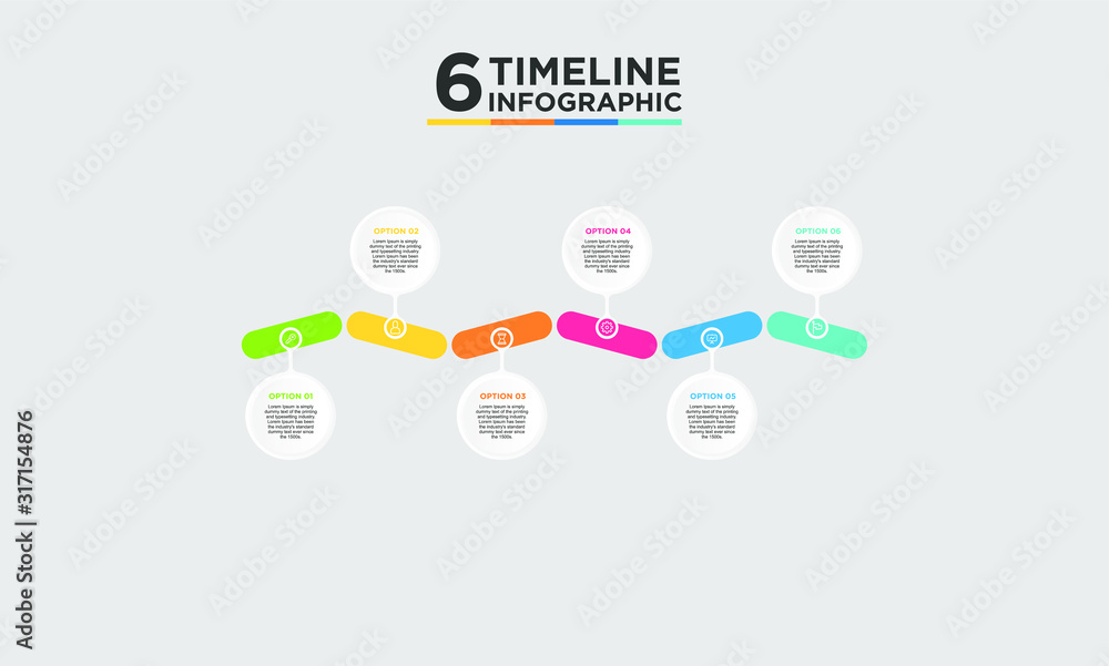 6 step timeline infographic element. Business concept with three options and number, steps or processes. data visualization. Vector illustration. 6 step timeline infographic element. Business concept with three options and number, steps or processes. data visualization. Vector illustration.