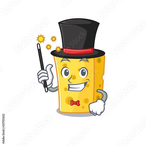 A picture of emmental cheese performance as a Magician