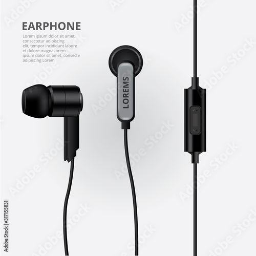 Earphone isolated Vector Illustration