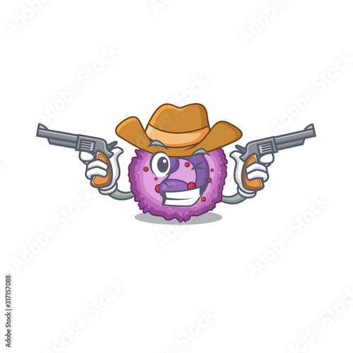 Eosinophil cell dressed as a Cowboy having guns