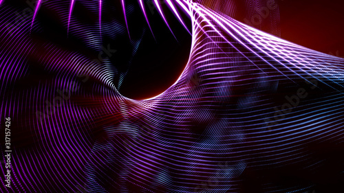 abstract background of luminous purple particles. 3d render illustration