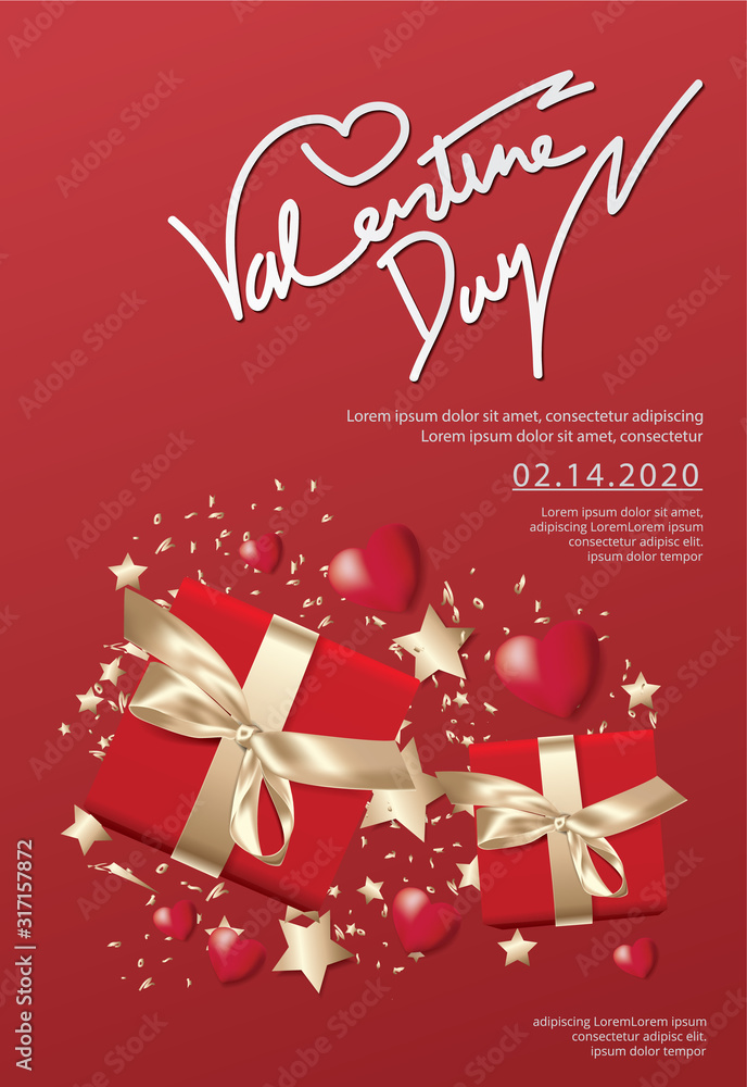 Valentine Day Celebration Poster Design Template Vector Illustration Valentine Day Celebration Poster Design Template Vector Illustration
