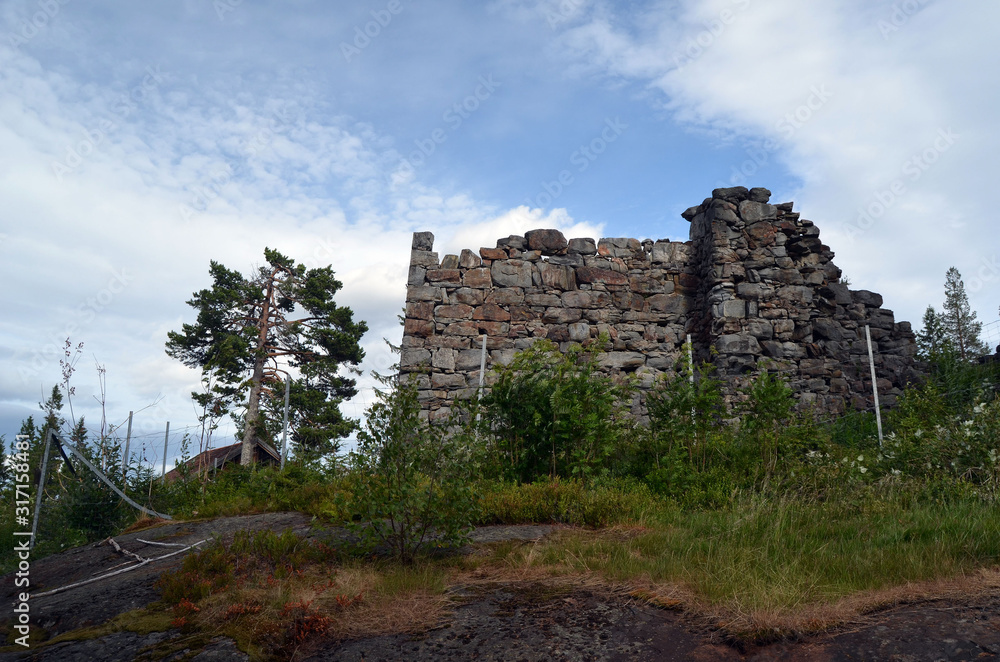Abandoned mining village in the forest. Norway