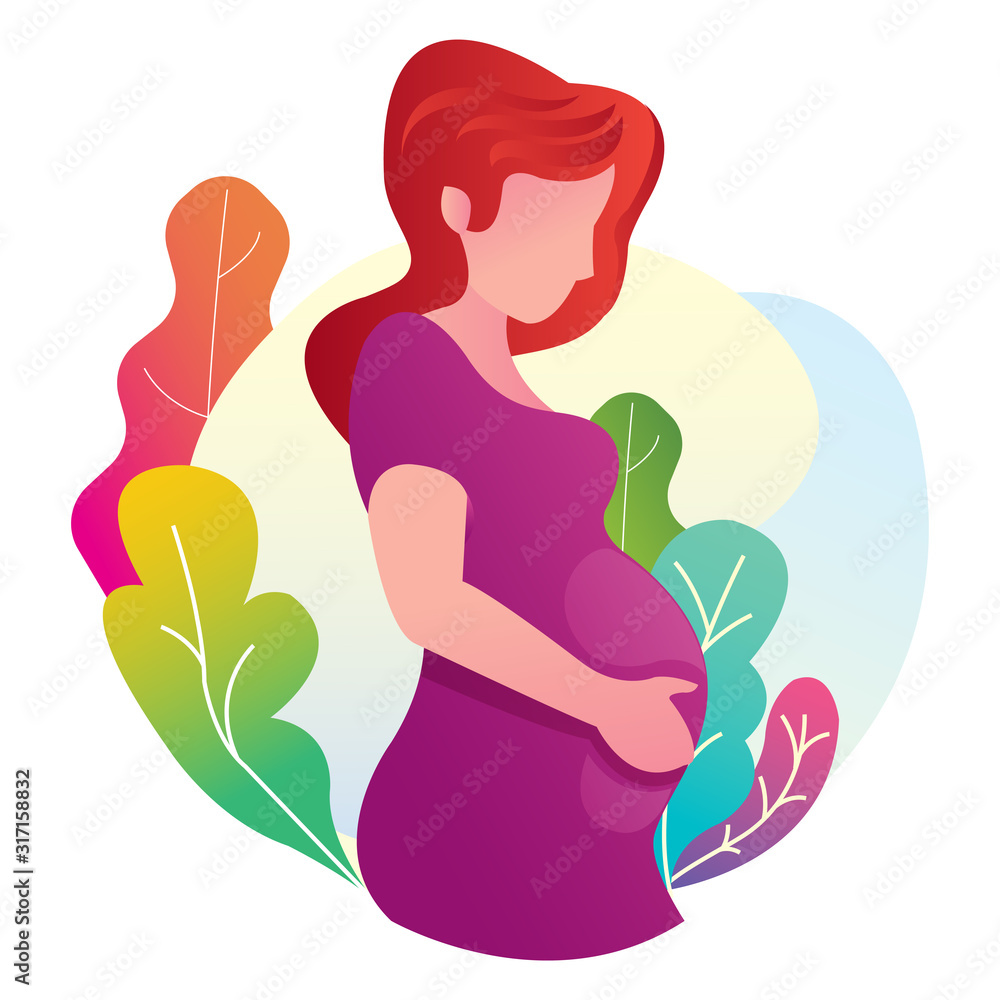 Template website landing page of pregnant woman. Vector concept for website and many more online platform Template website landing page of pregnant woman. Vector concept for website and many more online platform