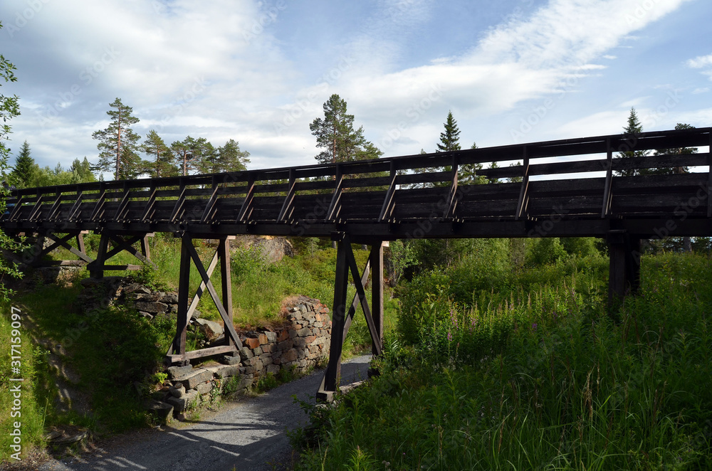 Abandoned mining village in the forest. Norway Abandoned mining village in the forest. Norway