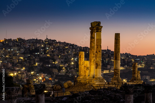 Amman Citadel landmark from Amman city in Jordan