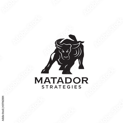 Bull buffalo bison logo icon design vector template