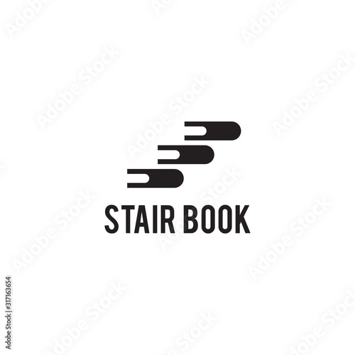 Book stair logo design vector icon