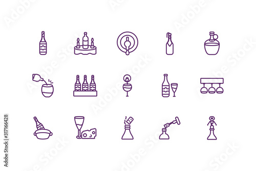 Isolated wine icon set vector design