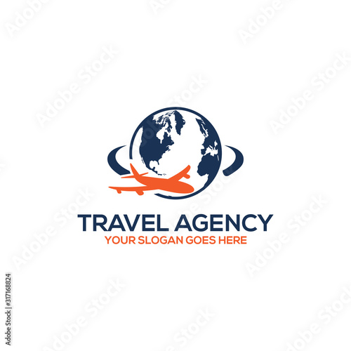 Global travel agency, plane tour vector illustration, good for your travel,hotel logo