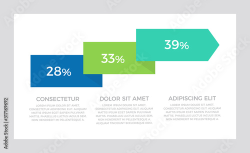 Set of green and blue, turquoise elements for infographic presentation slides with charts, timeline, arrows