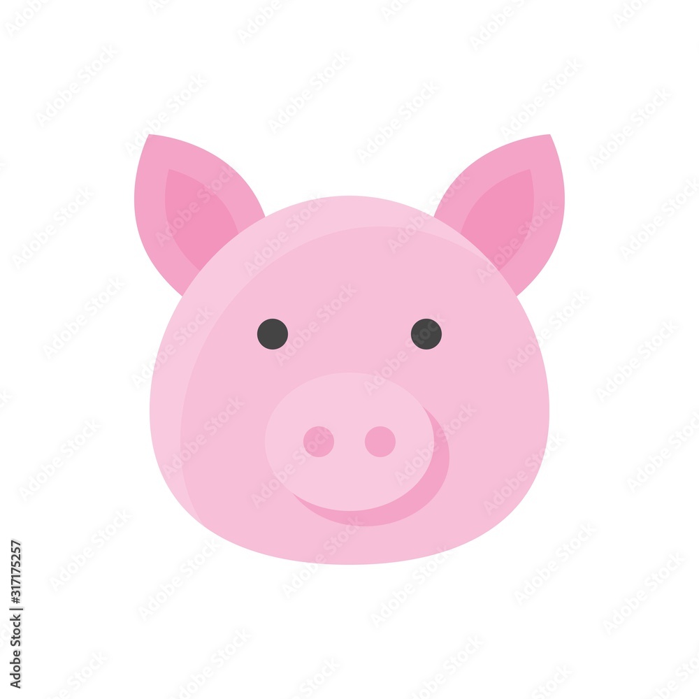 china new year related pig face vector in flat design china new year related pig face vector in flat design