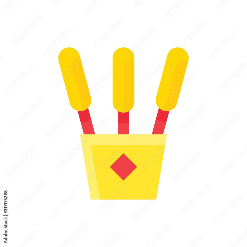incense related to china new year vector in flat design incense related to china new year vector in flat design