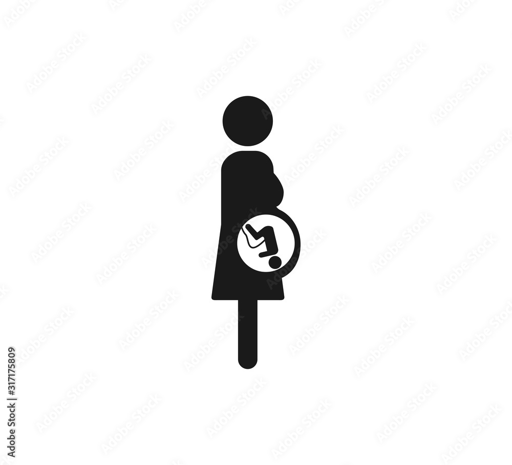 Obraz premium Mother, pregnancy icon. Vector illustration, flat design.
