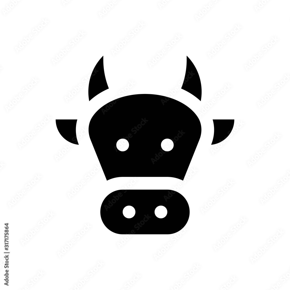 china new year related cow with horn vector with solid design china new year related cow with horn vector with solid design