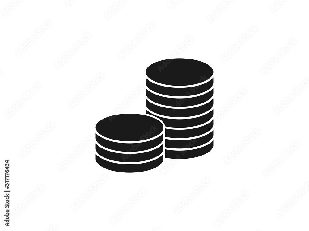 Coins stack, money icon. Vector illustration, flat design. Coins stack, money icon. Vector illustration, flat design.