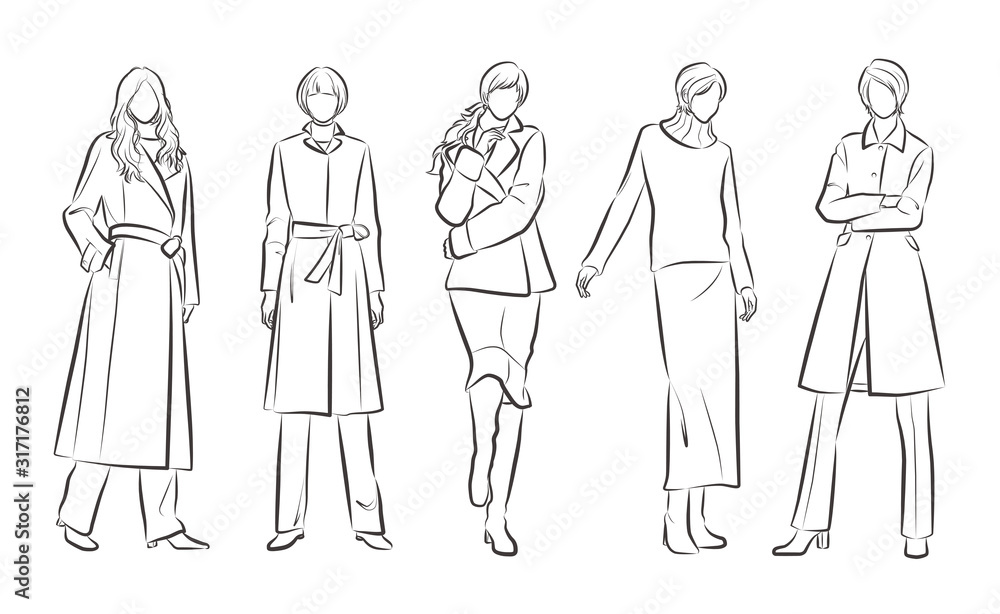 女性のファッションイラスト 女性のファッションイラスト