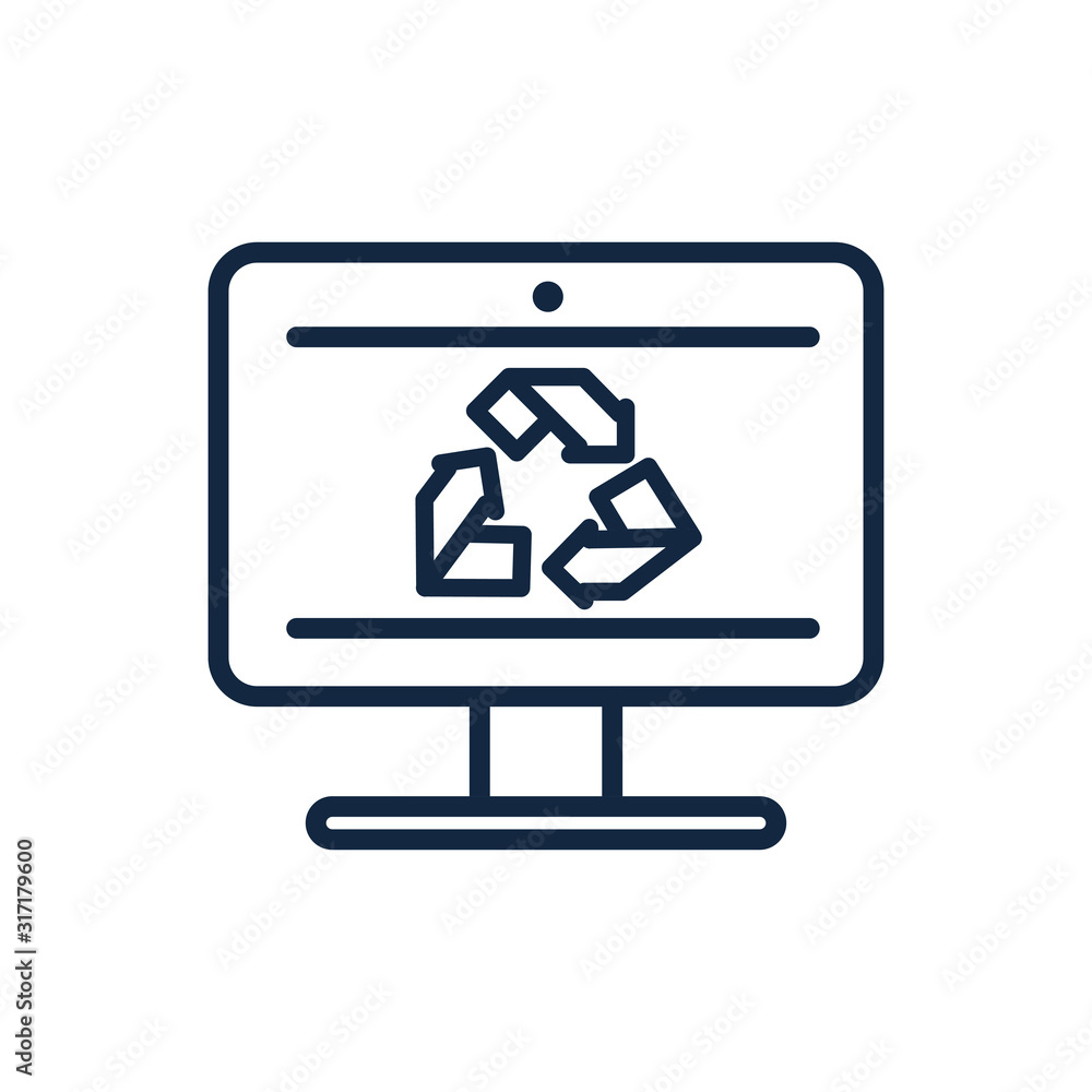 computer recycle ecology environment icon computer recycle ecology environment icon