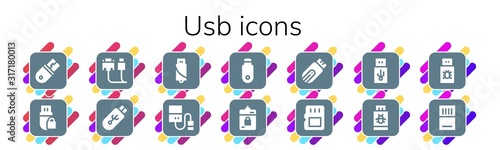usb icon set