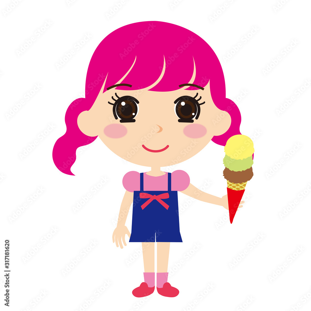 アイスクリームを持った女の子 アイスクリームを持った女の子