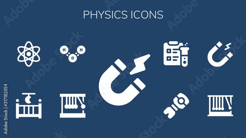 Modern Simple Set of physics Vector filled Icons