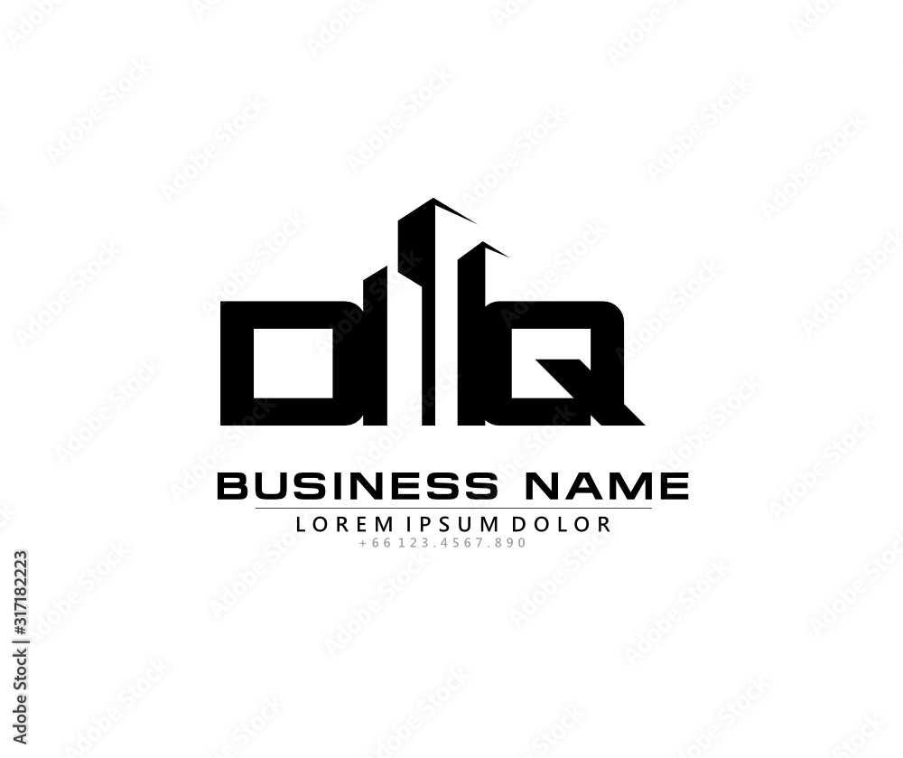 D Q DQ Initial building logo concept