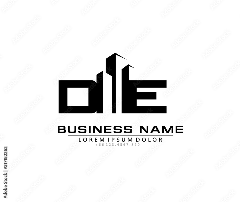 D E DE Initial building logo concept D E DE Initial building logo concept