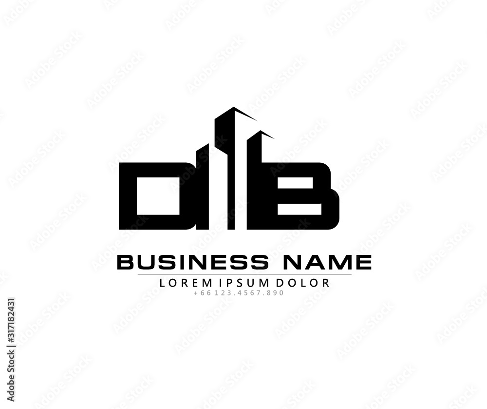 D B DB Initial building logo concept - obrazy, fototapety, plakaty 