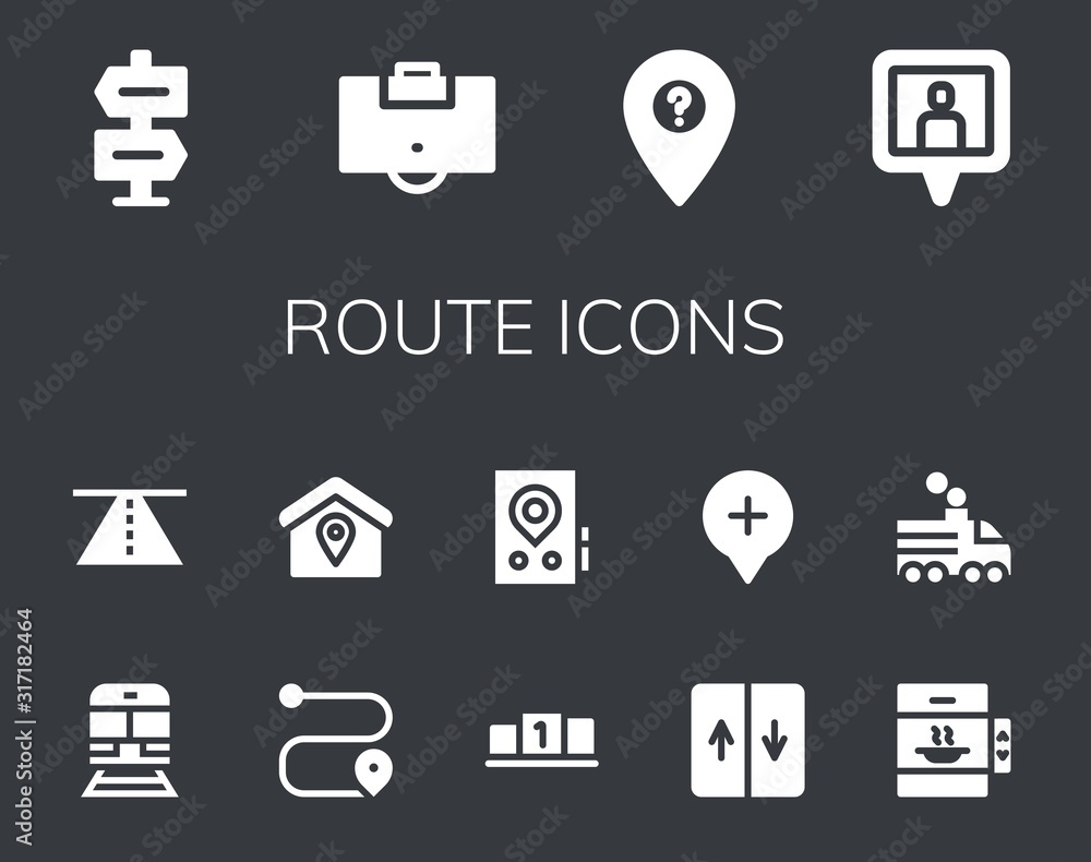 Modern Simple Set of route Vector filled Icons Modern Simple Set of route Vector filled Icons