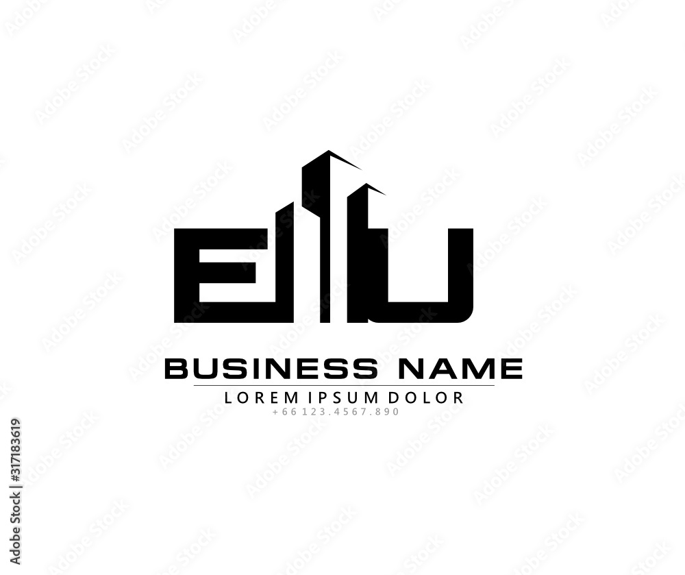 E U EU Initial building logo concept
