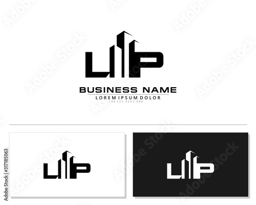 L P LP Initial building logo concept