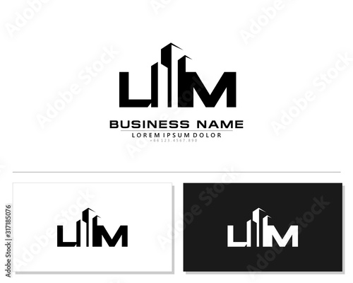 L M LM Initial building logo concept