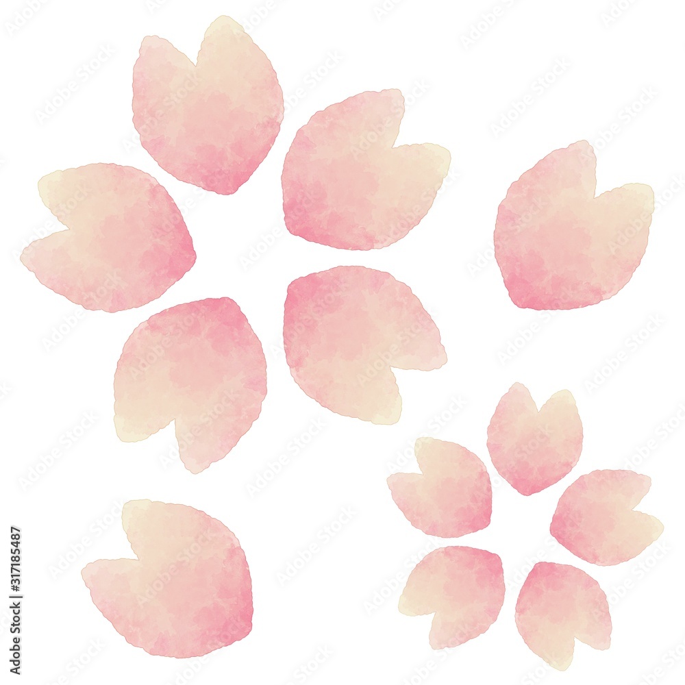 桜の花 花びら 水彩風イラスト素材 桜の花 花びら 水彩風イラスト素材