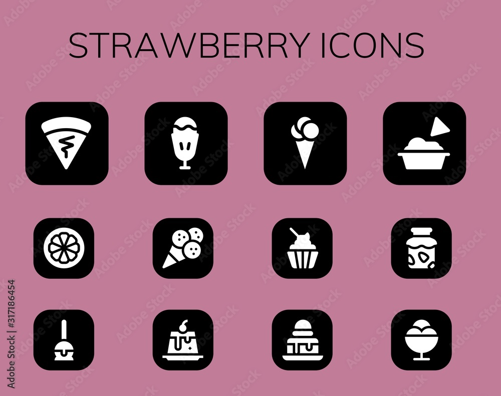 strawberry icon set