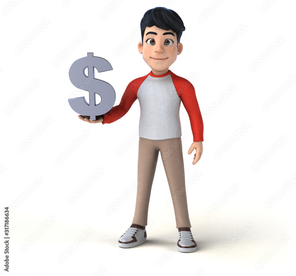 Fun 3D Asian teenager with a manga style Fun 3D Asian teenager with a manga style