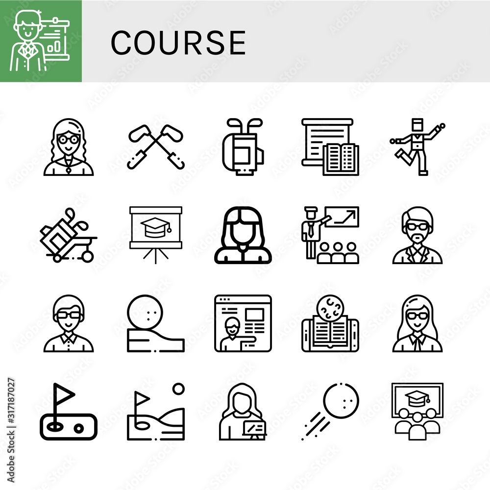 Fototapeta premium Set of course icons