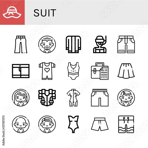 Set of suit icons