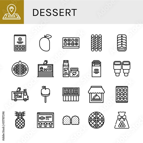dessert simple icons set