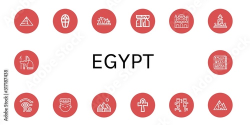 Set of egypt icons