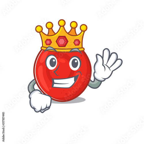 A stunning of erythrocyte cell stylized of King on cartoon mascot style