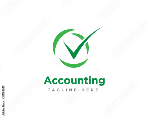 Accounting Check Logo Design Vector