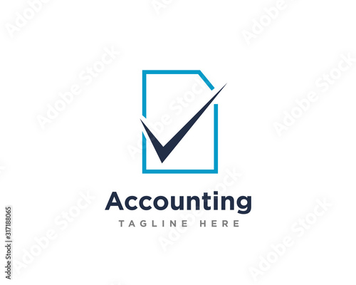 Accounting Check Logo Design Vector