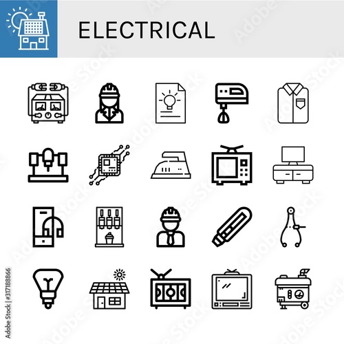 Set of electrical icons