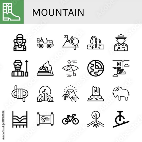 mountain icon set
