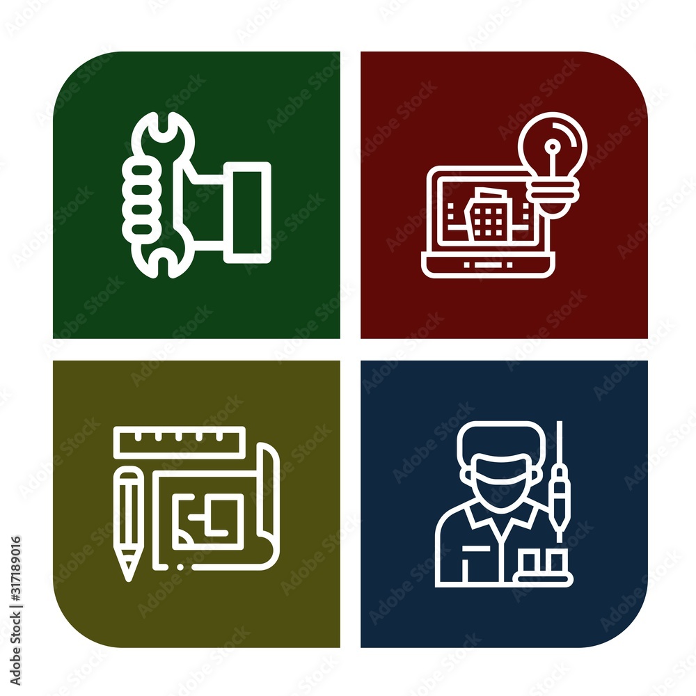 blueprint simple icons set blueprint simple icons set